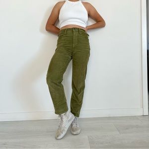 Classic Straight Corduroy Green Pants